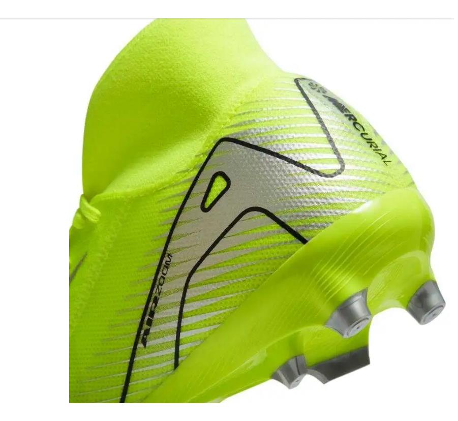 Nike Herren Zoom Superfly 10 Academy Fußballschuh gelb, silber, schwarz 45