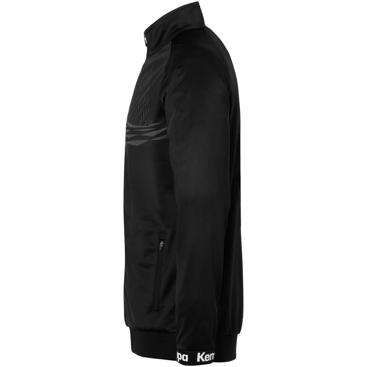 Kempa Kinder Wave 26 Poly Jacke Trainingsjacke schwarz, weiß
