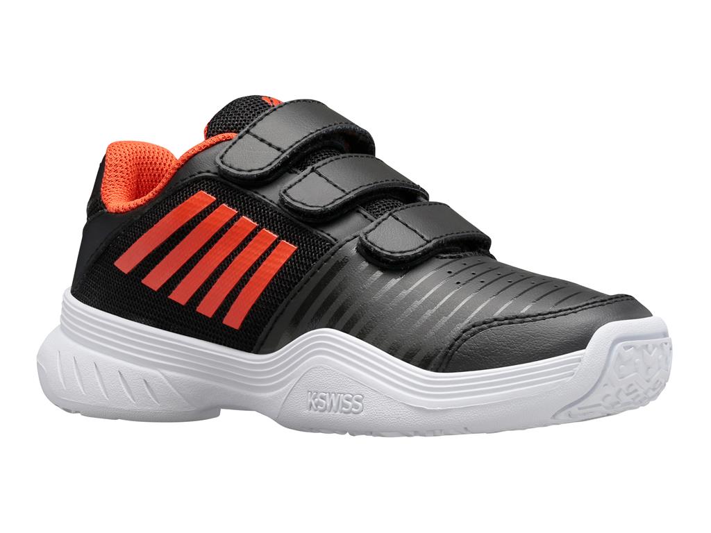 K-Swiss Kinder Court Express Strap Tenisschuh black-orange 28