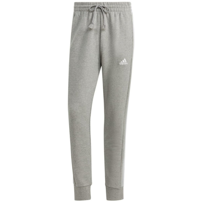 Adidas Herren 3-Stripes French Terry Tapered Cuff Sporthose Trainingshose grau-weiß XXL
