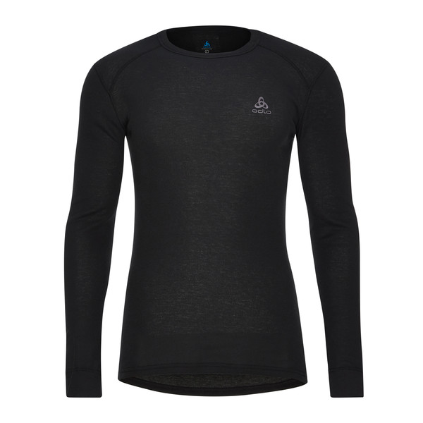 Odlo Herren BL Top Crew Neck Langarmshirt Funktionsshirt schwarz