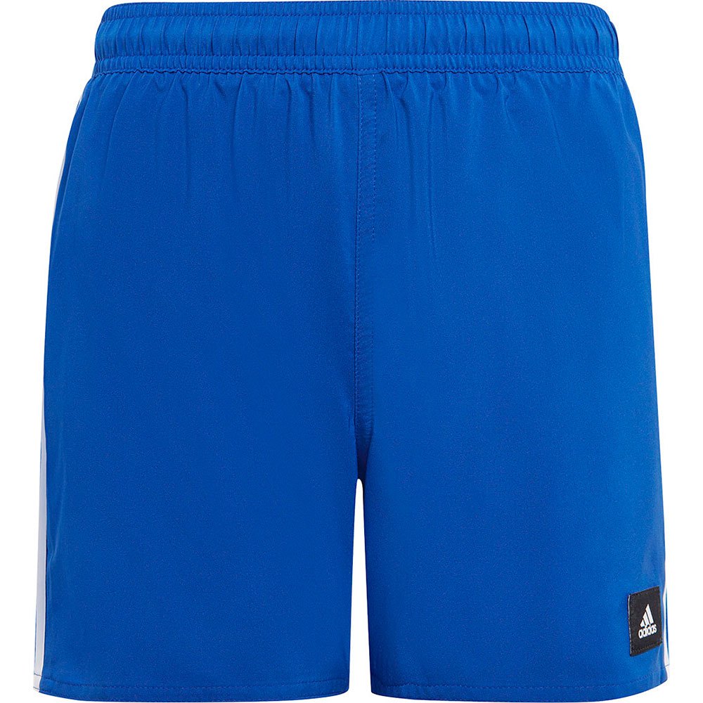 Adidas Kinder 3-Streifen Badeshort Badehose blau-weiß 116