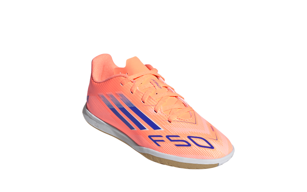 Adidas Kinder F50 Club Fußballschuh Hallenfußballschuh neonorange blau 38 2/3