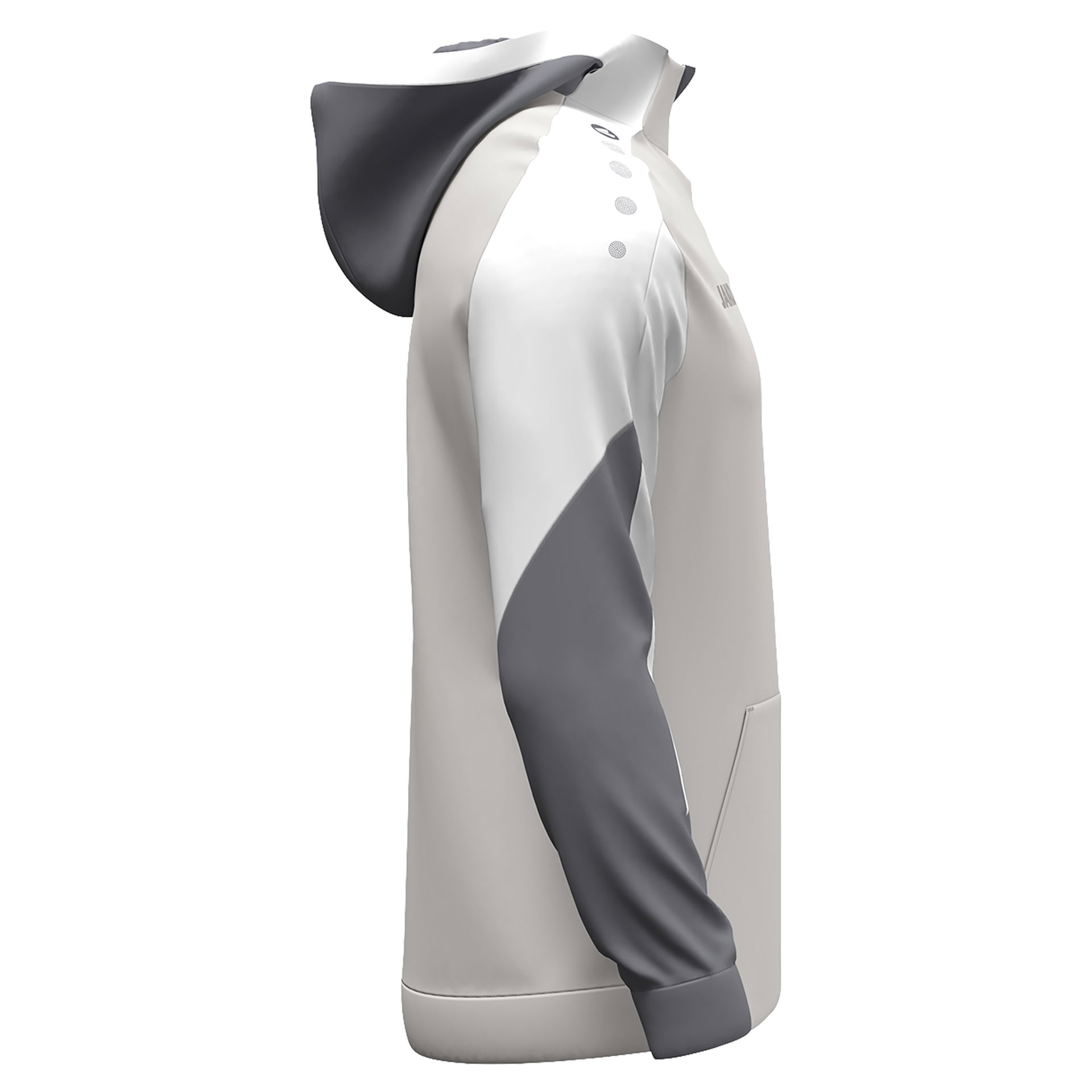 Jako Herren Dynamic Zip Hoodie Langarmtrainingsshirt hellgrau, weiß, grau