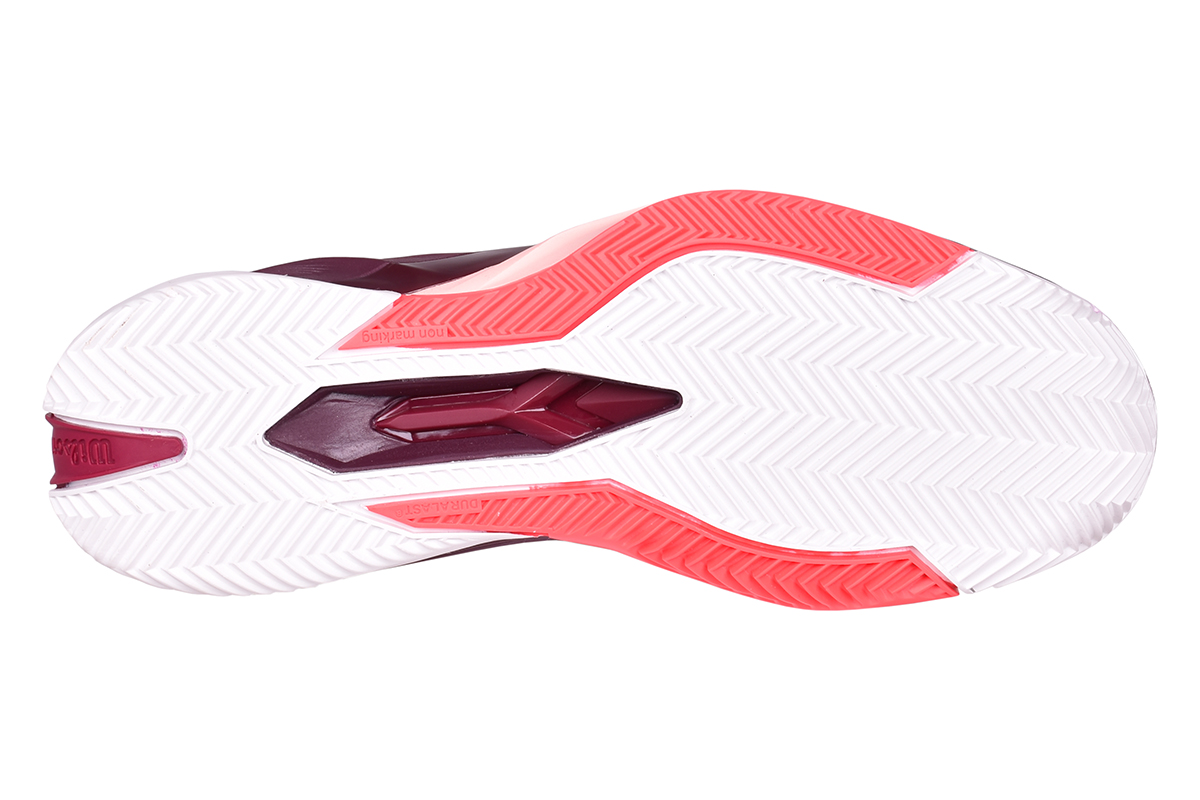 Wilson Damen Rush Pro 4.0 Clay Tennisschuh Sandplatzschuh berry-peach-weiß 42 2/3