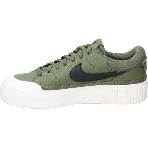 Nike Damen Court Legacy Lift Sneaker Freizeitschuh oliv-weiß-schwarz 42.5