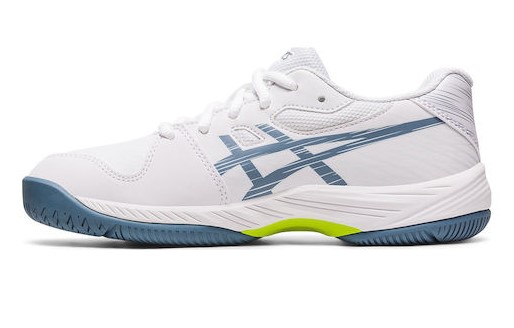 Asics Kinder Gel-Game 9 GS Sandplatz Tennisschuh weiß-dunkelblau 40