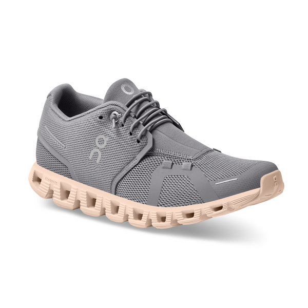 ON Damen Cloud 5 Laufschuh Freizeitschuh grau-rosa