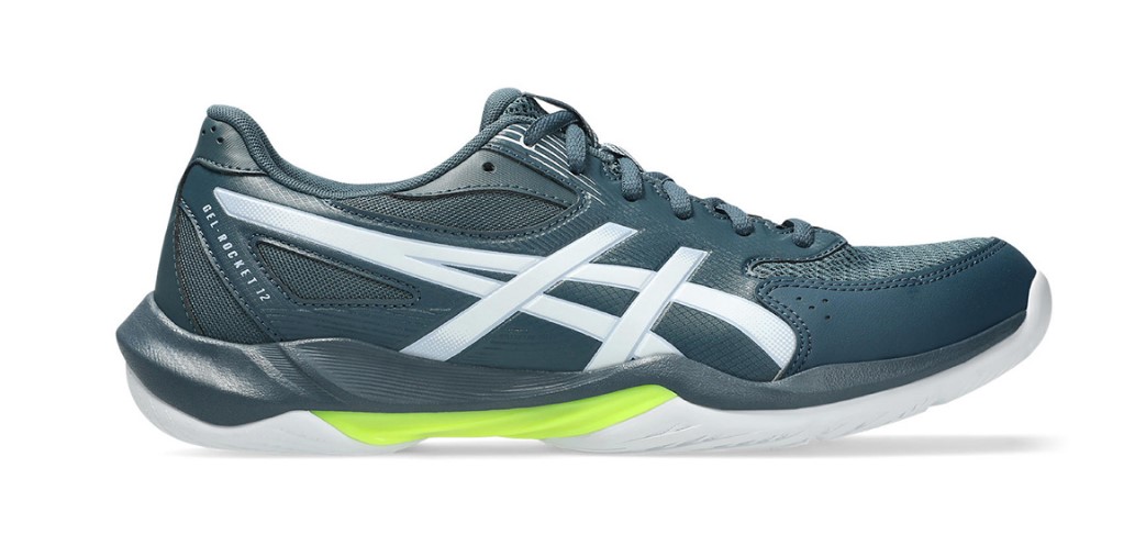 Asics Herren Gel-Rocket 12 Handballschuh/Hallenschuh grau-grün-weiß 42