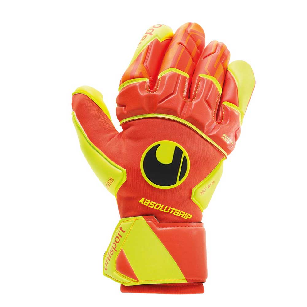 Uhlsport Dynamic Impulse AbsolutGrip Reflex Torwarthandschuhe orange-gelb 9
