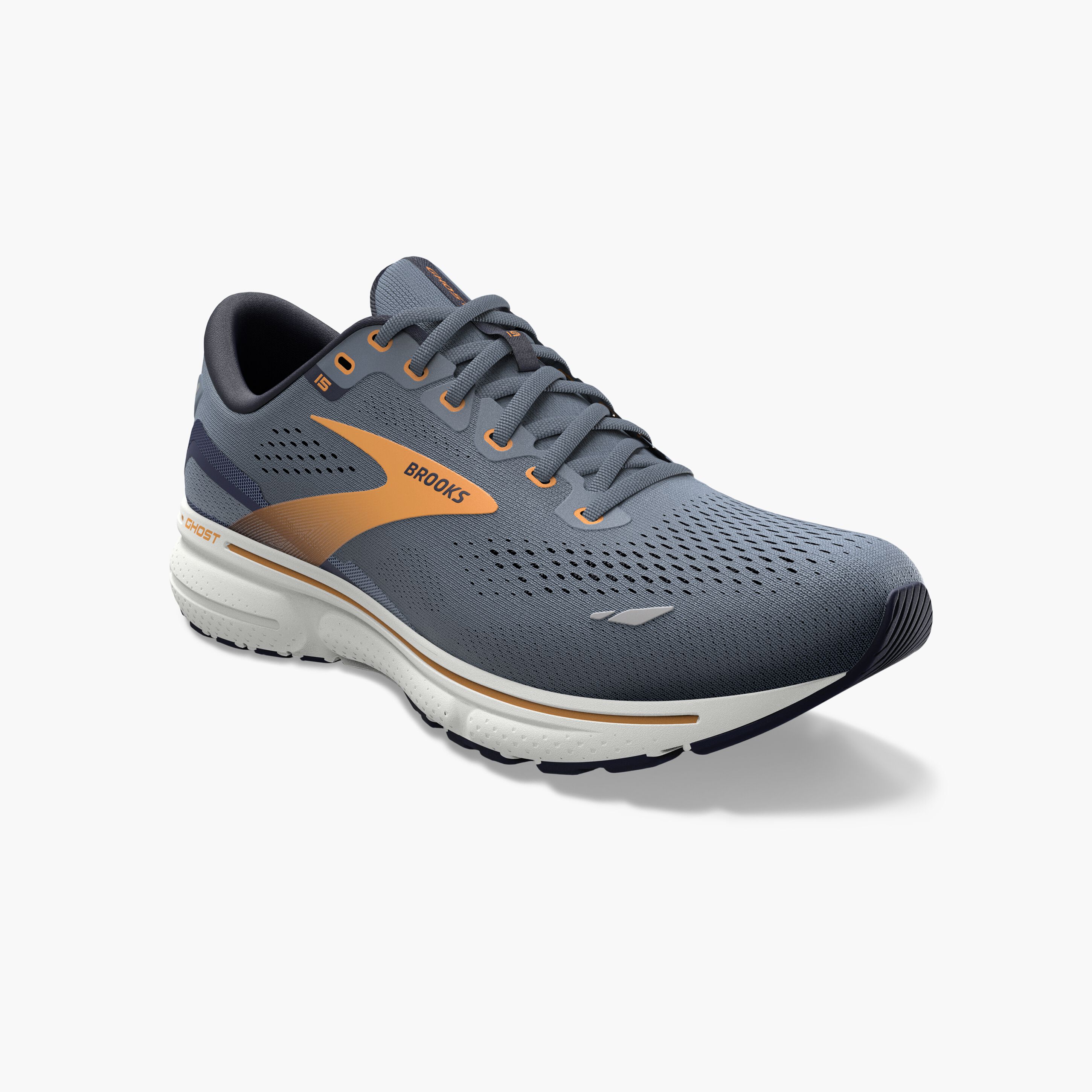 Brooks Herren Ghost 15 Laufschuh grau-orange