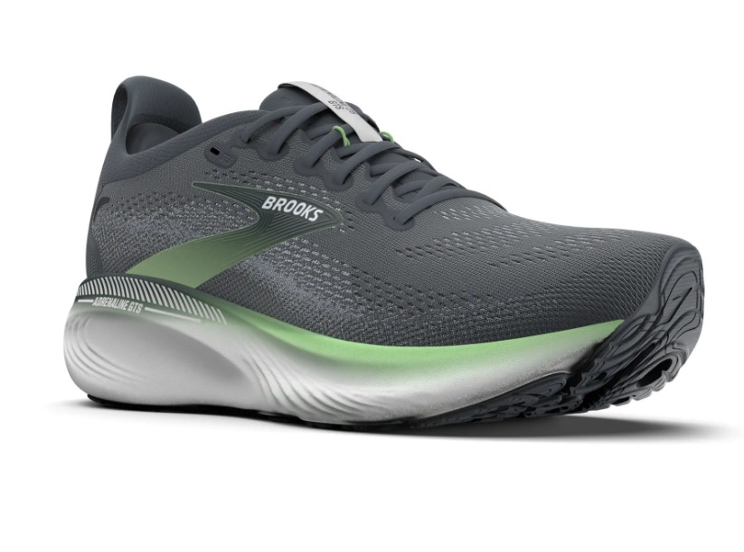 Brooks Herren Adrenaline GTS 25 Laufschuh gestützt grau-grün 48,5