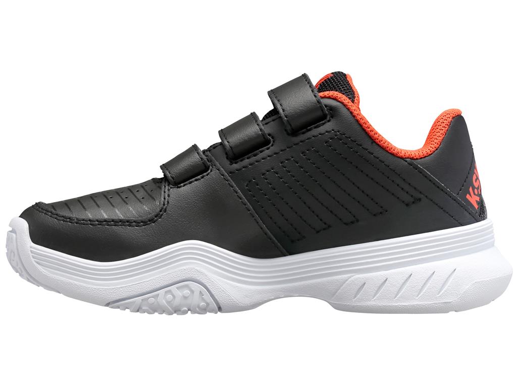 K-Swiss Kinder Court Express Strap Tenisschuh black-orange 28
