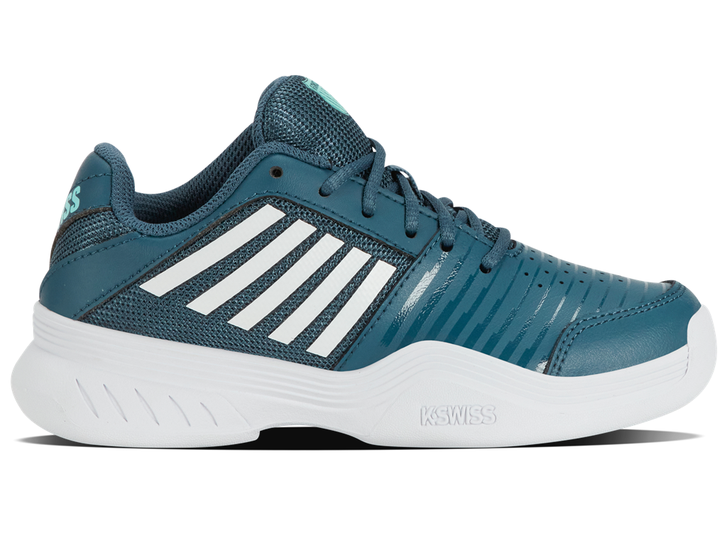 K- Swiss Kinder Court Express Tennisschuh Teppich petrol- weiß 32,5