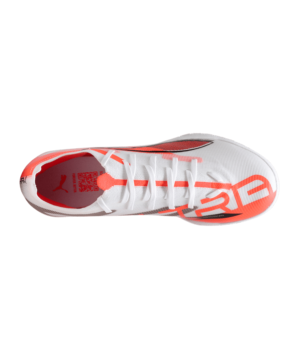 Puma Herren Ultra 5 Match IT Fußballschuh Hallenfußballschuh weiß, orange, schwarz 47