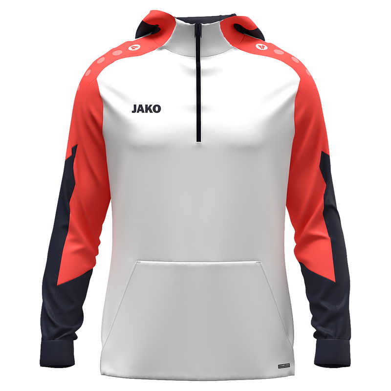 Jako Herren Dynamic Zip Hoodie Langarmtrainingsshirt weiß coral blau
