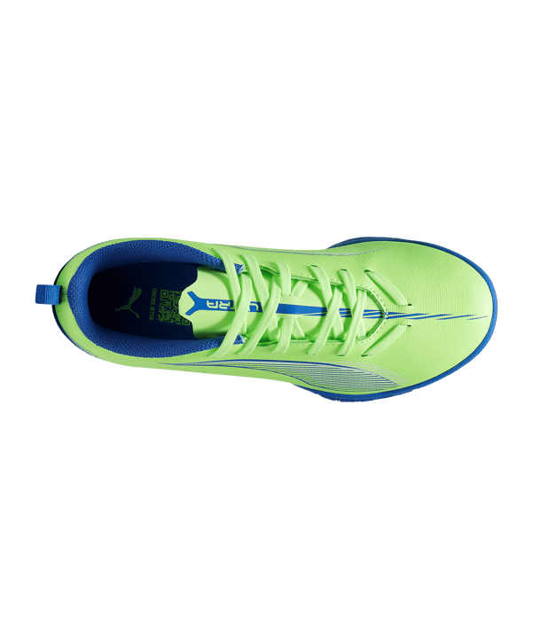 Puma Kinder Ultra 5 Play IT Fußballschuh grün- weiß- blau 35,5