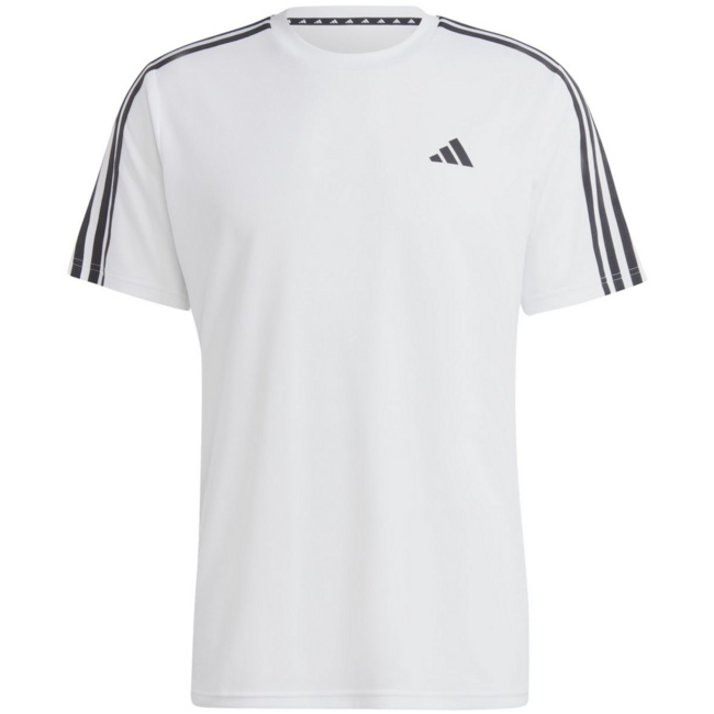 Adidas Herren Train Essentials Base 3-Stripes T-Shirt Sportshirt weiß-schwarz XXL