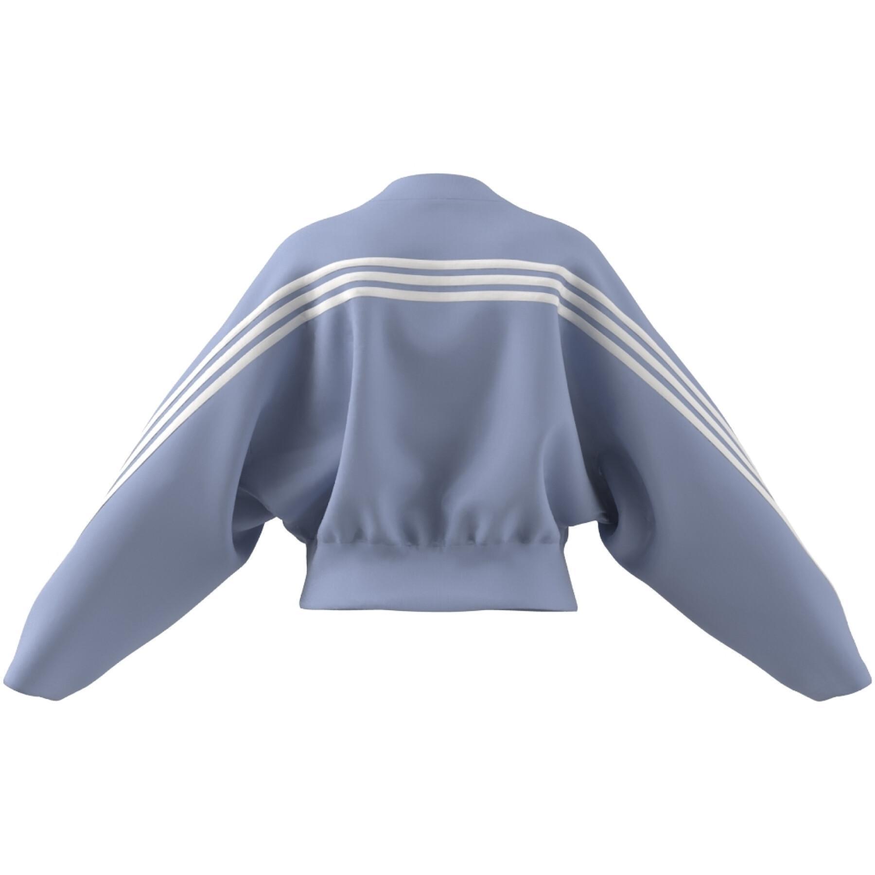 Adidas Damen Future Icons 3S Crew Pullover Sweatshirt hellblau-weiß XL