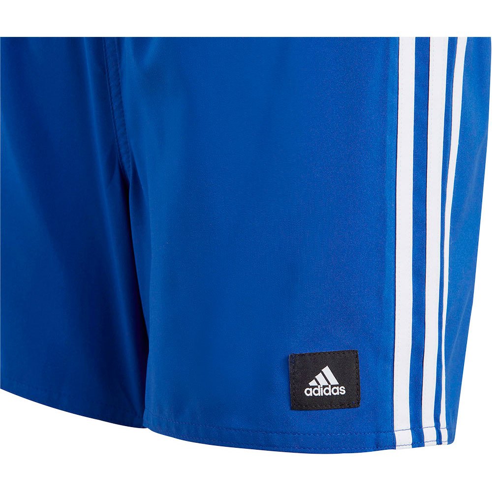Adidas Kinder 3-Streifen Badeshort Badehose blau-weiß 116