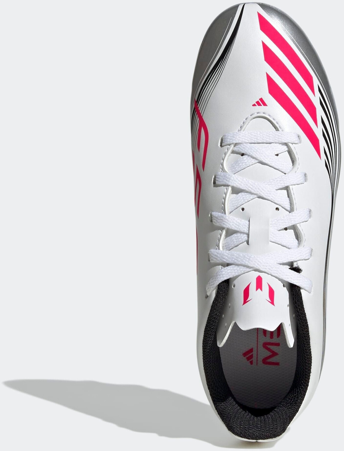 Adidas Kinder F50 Messi Club FG/MG J Fußballschuh weiß-silber-rot 38