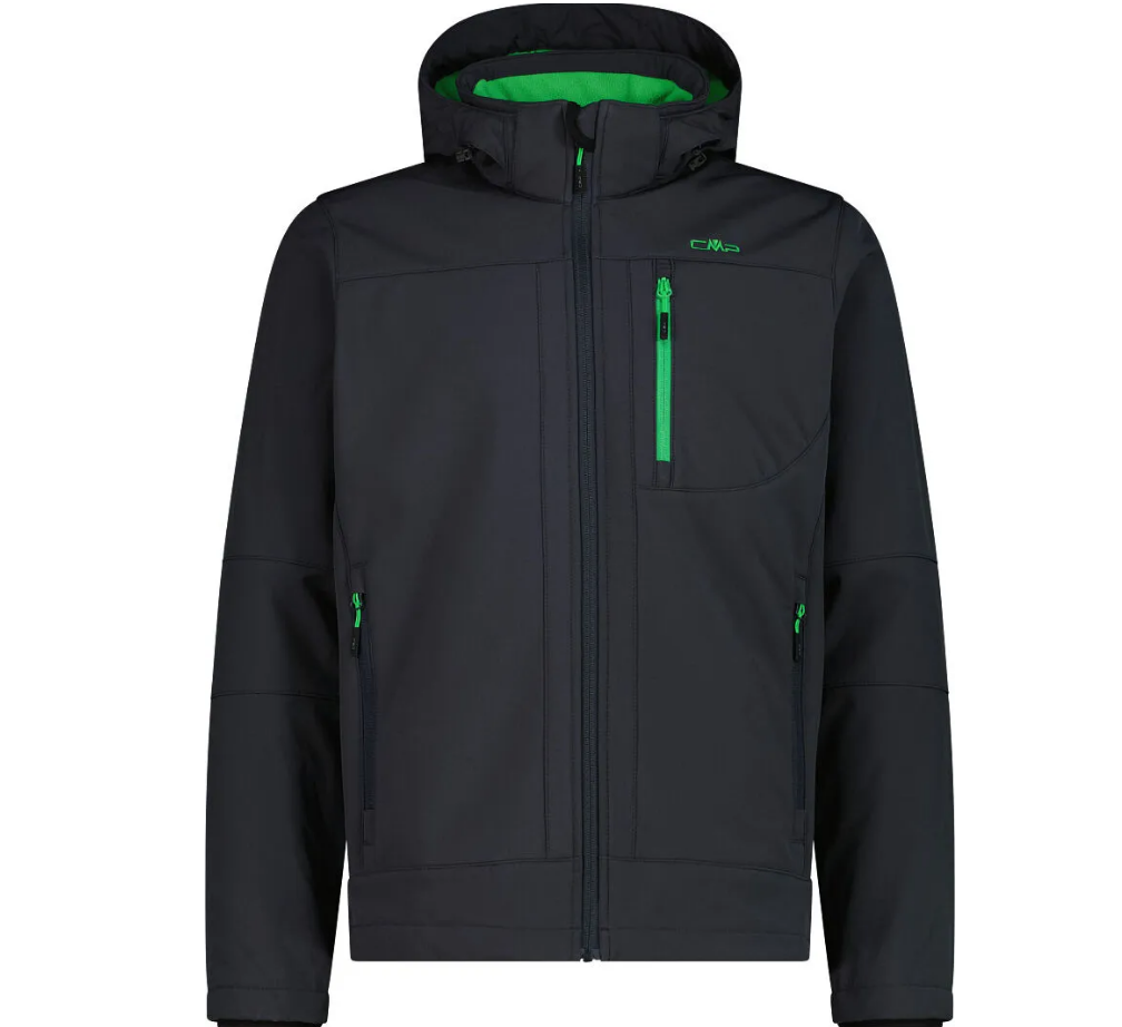 Campangnolo Herren Jacket Zip Hood Kapuzen Jacke grau grün 50