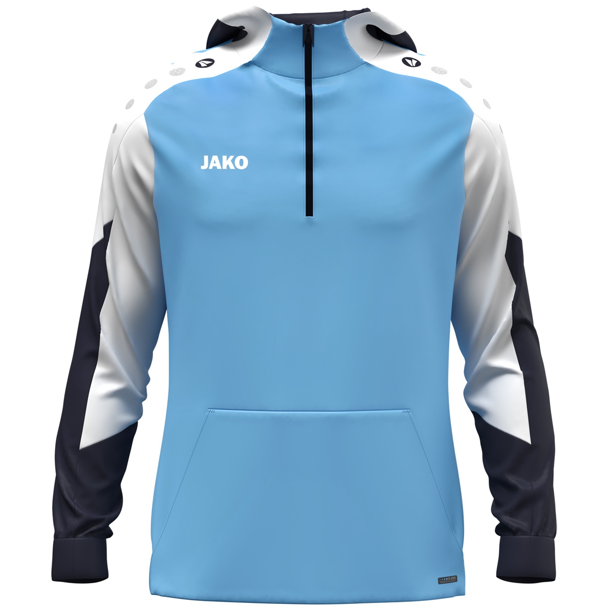 Jako Herren Dynamic Zip Hoodie Langarmtrainingsshirt hellblau, weiß,dunkelblau