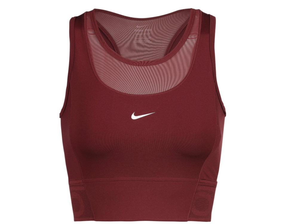 Nike Damen Pro Dri- Fit Crop Top dunkelrot, weiß S Nike Damen Pro Dri- Fit Crop Top dunkelrot, weiß S