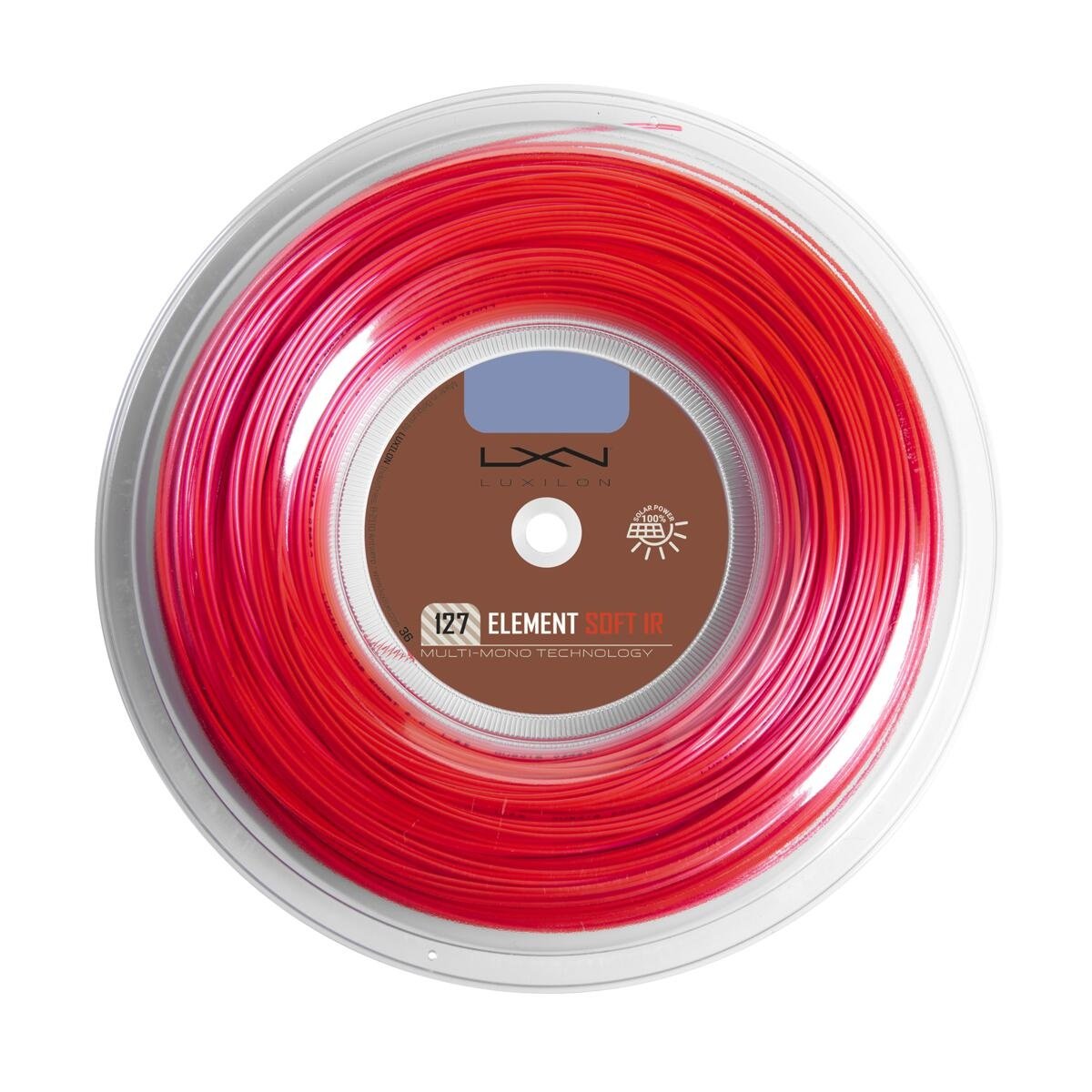 Luxilon Element IR Soft 127mm Tennissaite Saitenrolle 200m rot