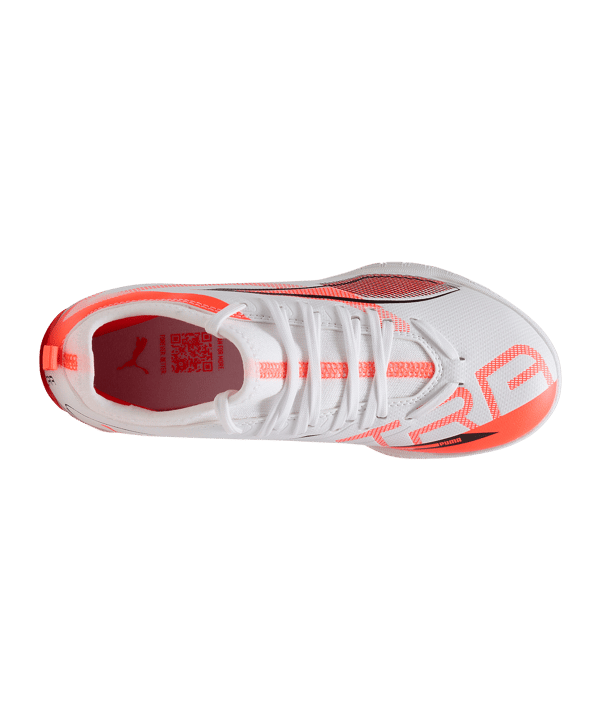 Puma Kinder Ultra 5 Match IT Fußballschuh Fußballhallenschuh weiß, orange, schwarz