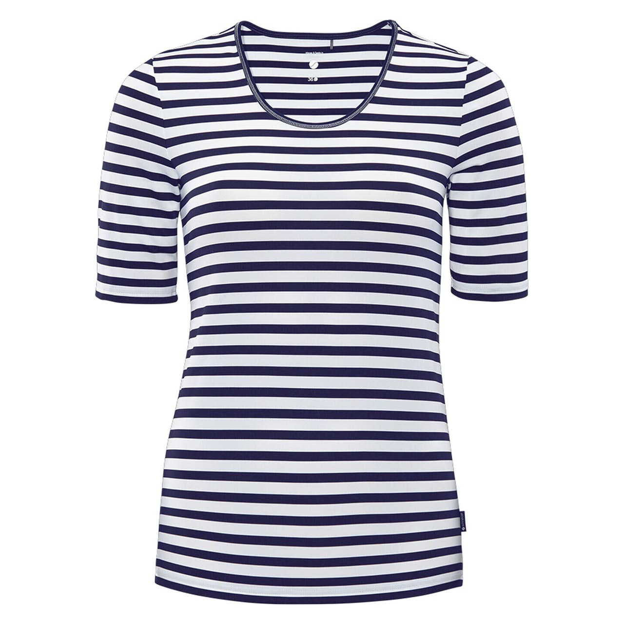 schneider sportswear Damen DESYW-Shirt Freizeitshirt weiß-dunkelblau 36