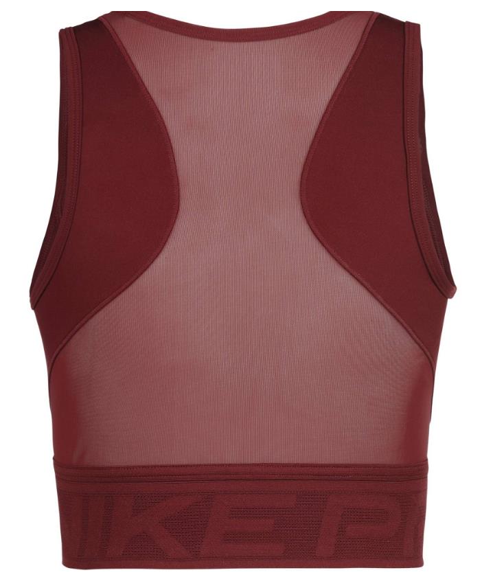 Nike Damen Pro Dri- Fit Crop Top dunkelrot, weiß