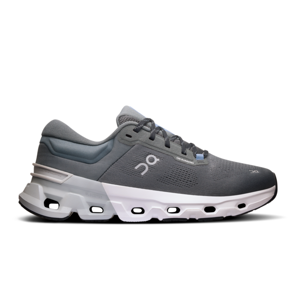ON Herren Cloudflyer 5 Laufschuh stabiler Laufschuh grau, weiß