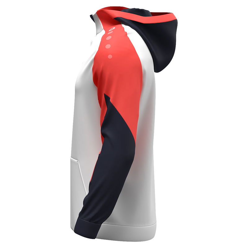 Jako Herren Dynamic Zip Hoodie Langarmtrainingsshirt weiß coral blau