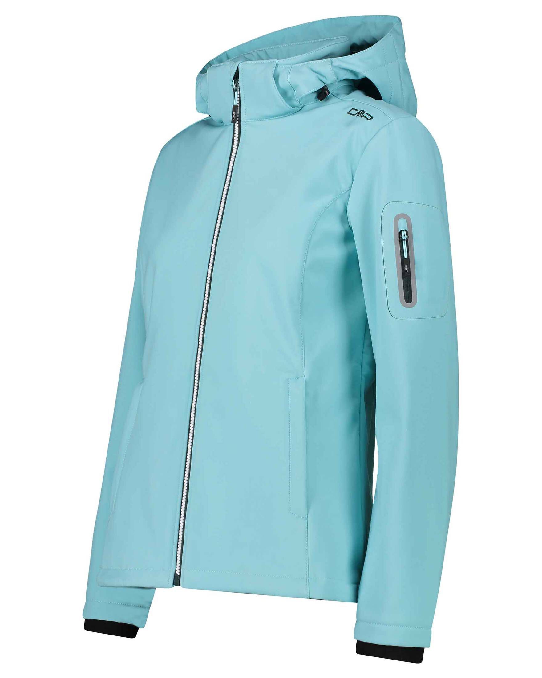 CMP Damen Zip Hood Jacket Softshelljacke Outdoorjacke aquablau 46