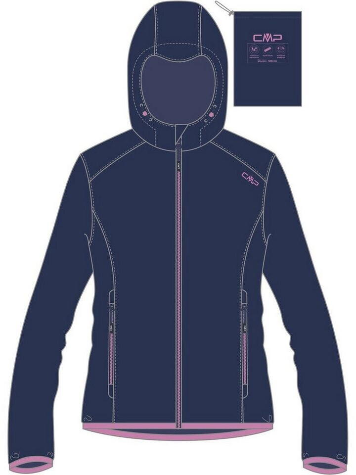 Campangnolo Damen Jacket Fix Regenjacke dunkelblau-pink 44