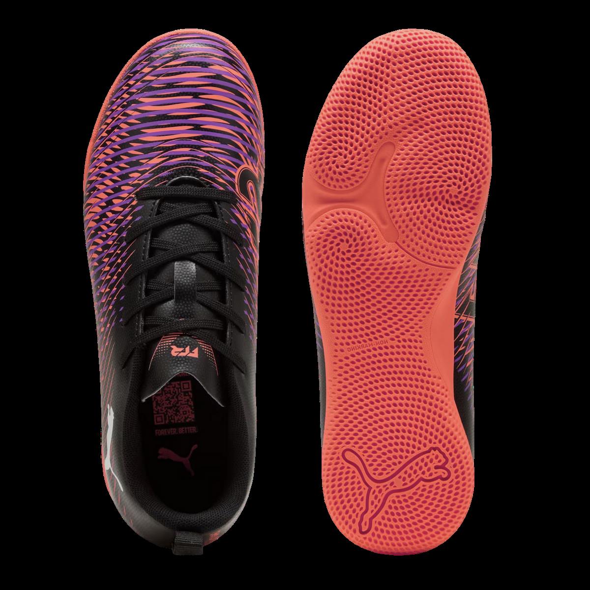 Puma Kinder Future 8 Play IT Fußballschuh Fußballhallenschuh schwarz, orange, lila