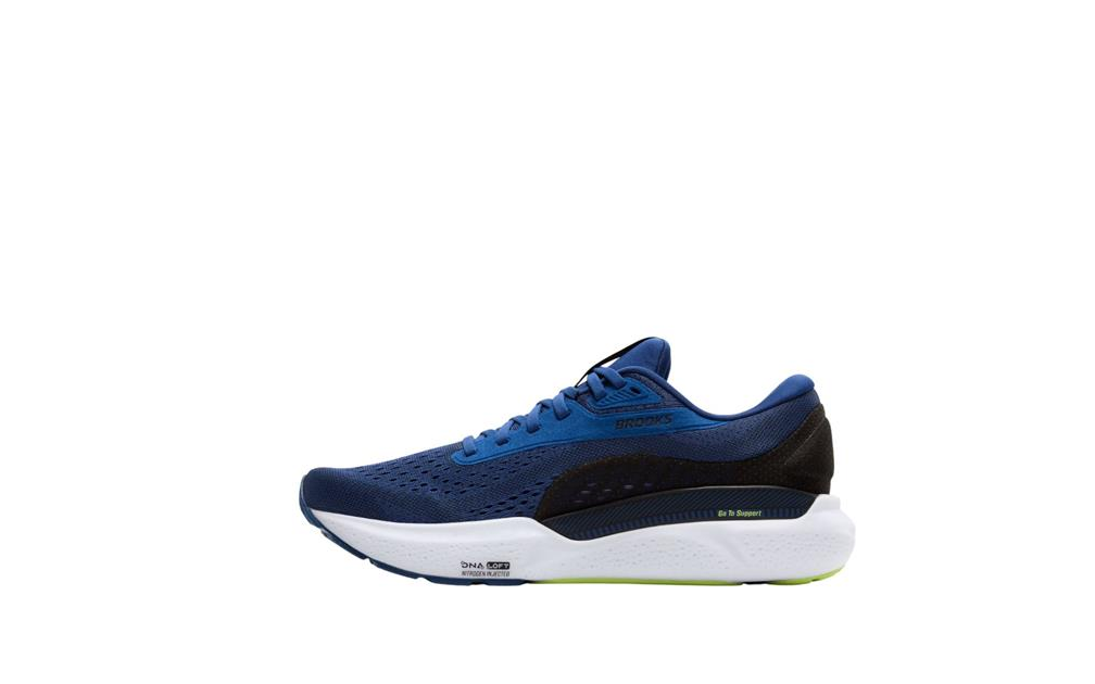 Brooks Herren Adrenaline GTS 24 Laufschuh gestützter Laufschuh blau gelb weiß 48,5