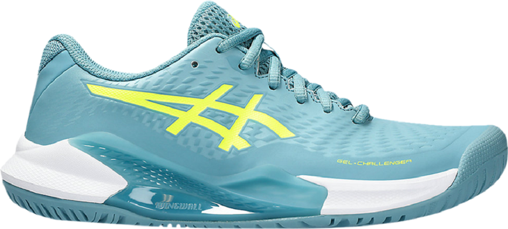 Asics Damen Gel- Challenger 14 Tennisschuh Sandplatz Tennisschuh blau gelb weiß