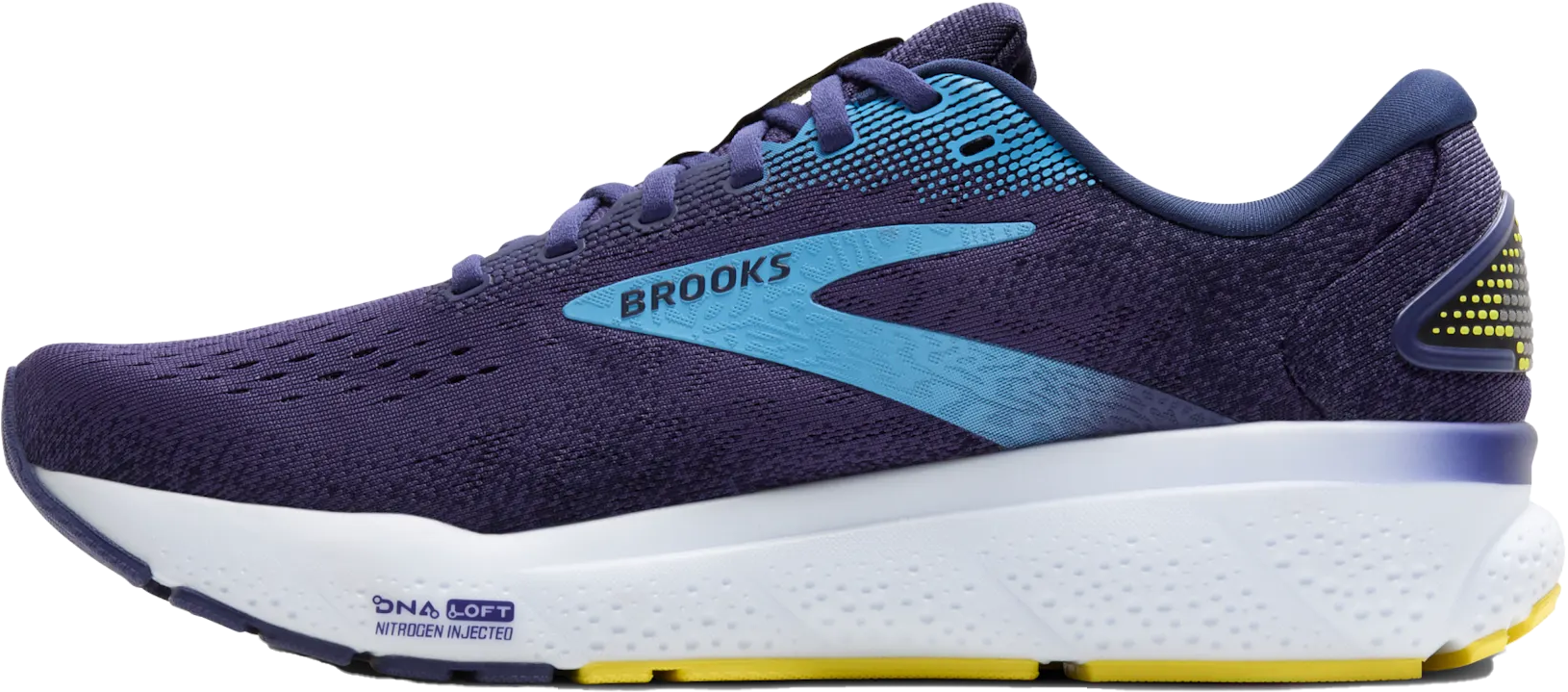 Brooks Herren Ghost 16 Laufschuh neutraler Laufschuh blau, weiß, gelb