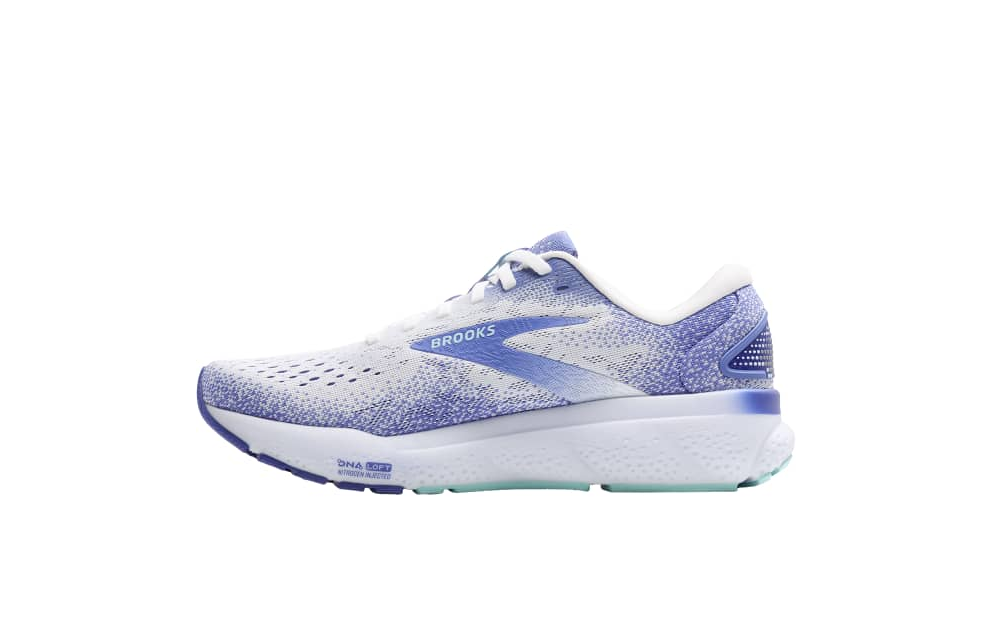 Brooks Damen Ghost 16 Laufschuh neutraler Laufschuh blau weiß türkis