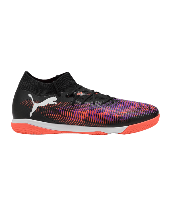 Puma Herren Future 8 Match IT Fußballschuh Hallenfußballschuh schwarz, weiß, orange, lila