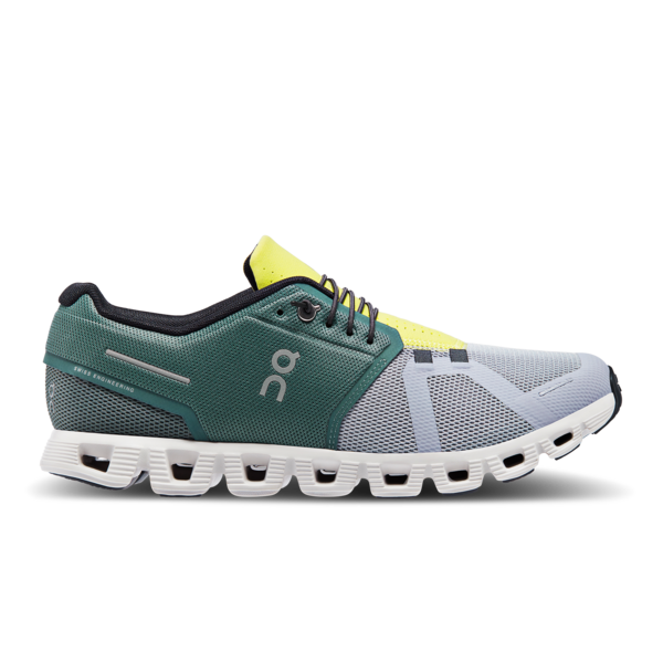 ON Herren Cloud 5 Laufschuh Freizeitschuh oliv-grau-neon grün 47.5