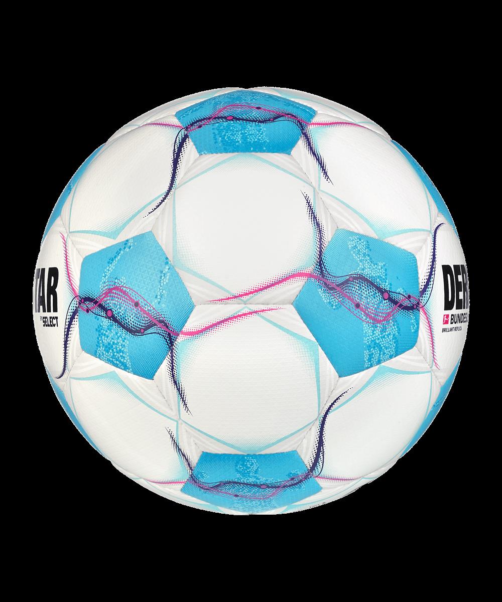 Derbystar Brilliant Replica Bundesliga Ball Fußball weiß blau pink