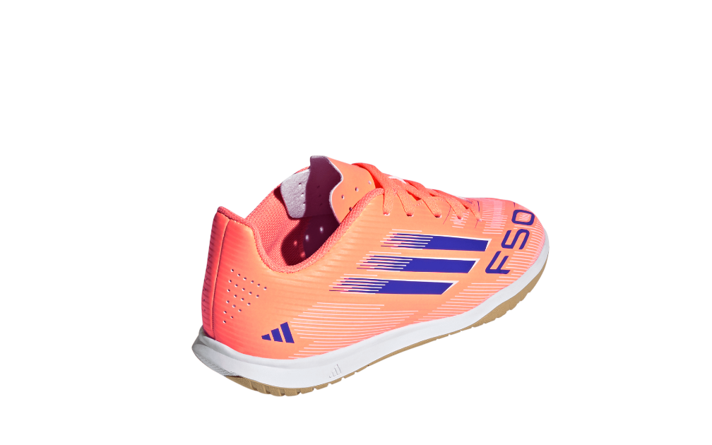 Adidas Kinder F50 Club Fußballschuh Hallenfußballschuh neonorange blau 38 2/3