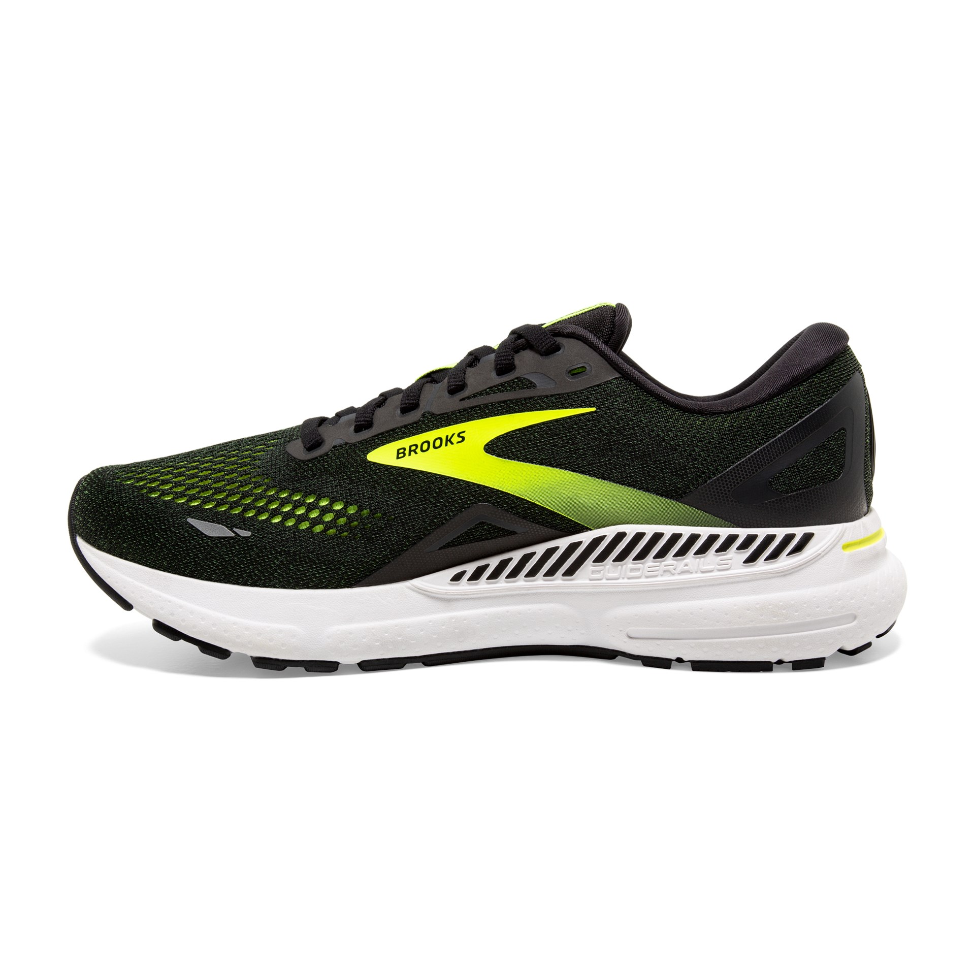 Brooks Herren Adrenaline GTS 23 Laufschuh moosgrün-schwarz-weiß-gelb