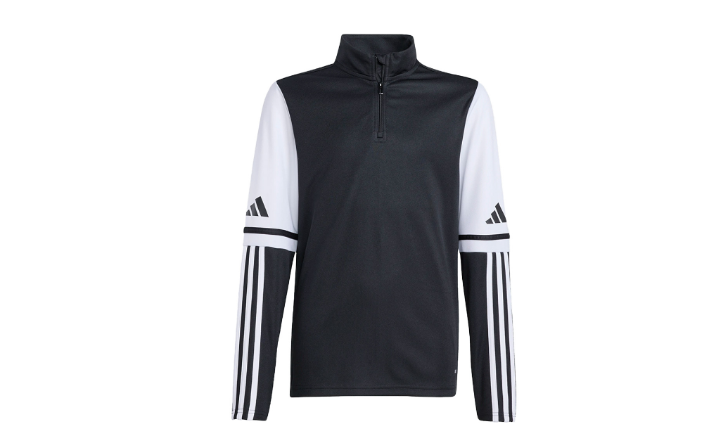 Adidas Kinder Squadra 25 Ziptop Trainingsshirt schwarz weiß 140