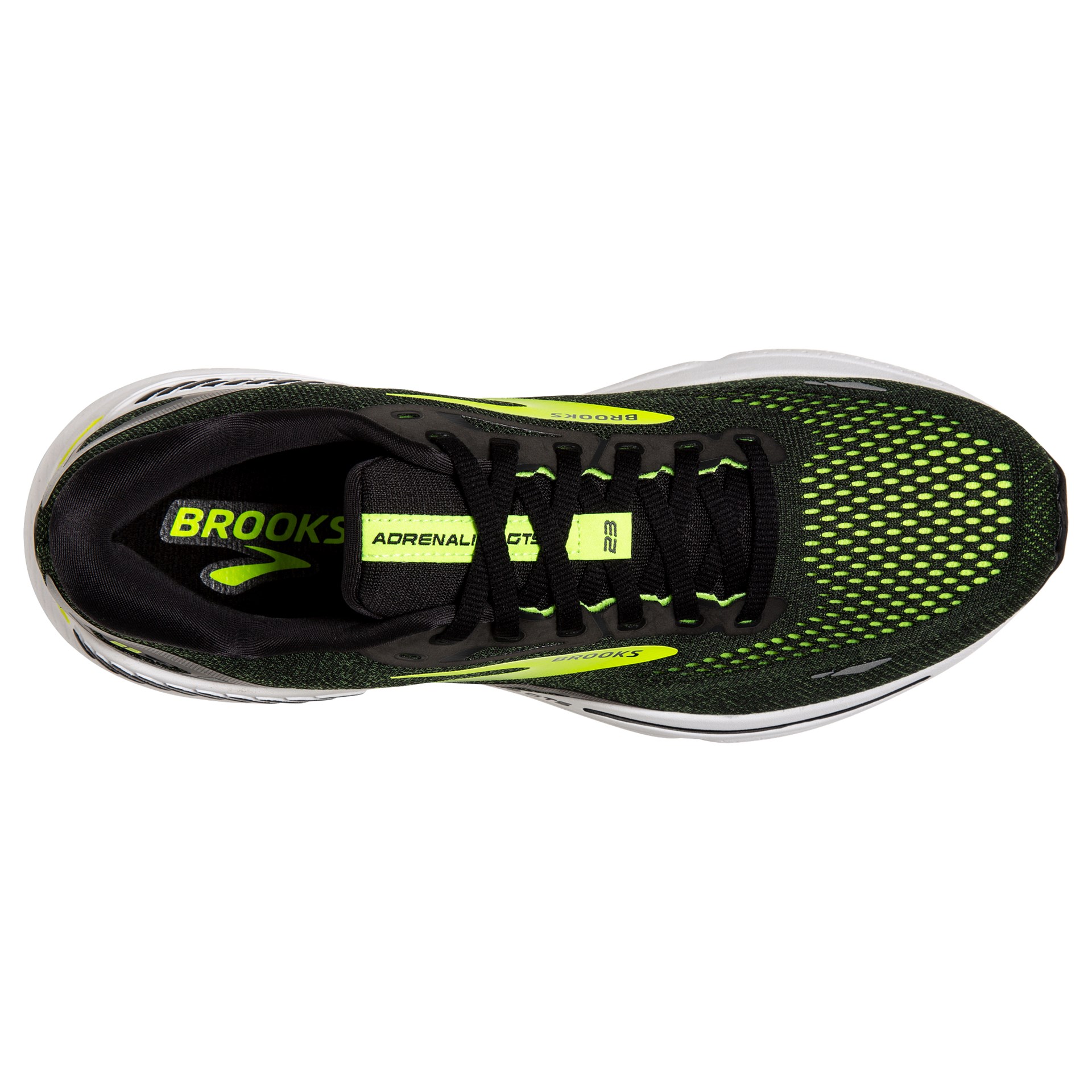 Brooks Herren Adrenaline GTS 23 Laufschuh moosgrün-schwarz-weiß-gelb