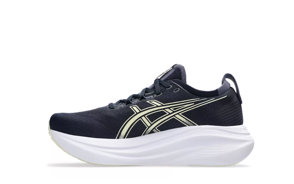 Asics Herren Gel- Nimbus 27 Laufschuh neutraler Laufschuh dunkelblau weiß 45