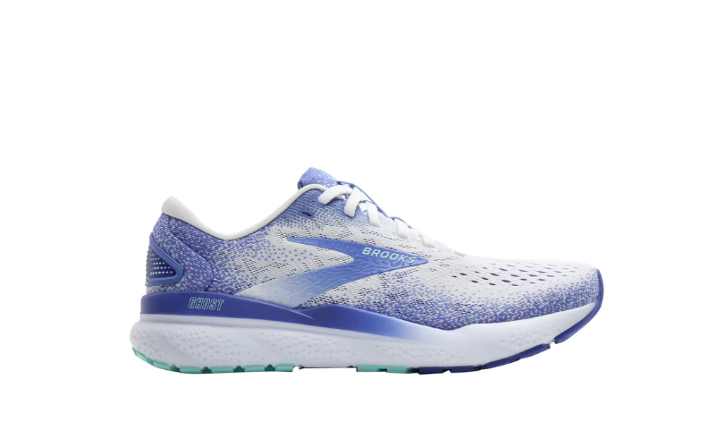 Brooks Damen Ghost 16 Laufschuh neutraler Laufschuh blau weiß türkis